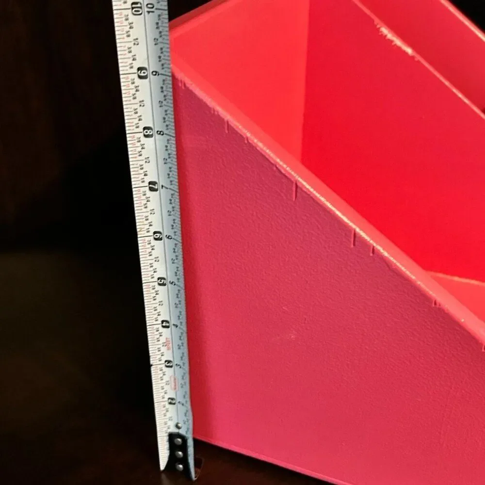 DESK ORGANIZER - Custom Made Solid Wood - HOT PINK